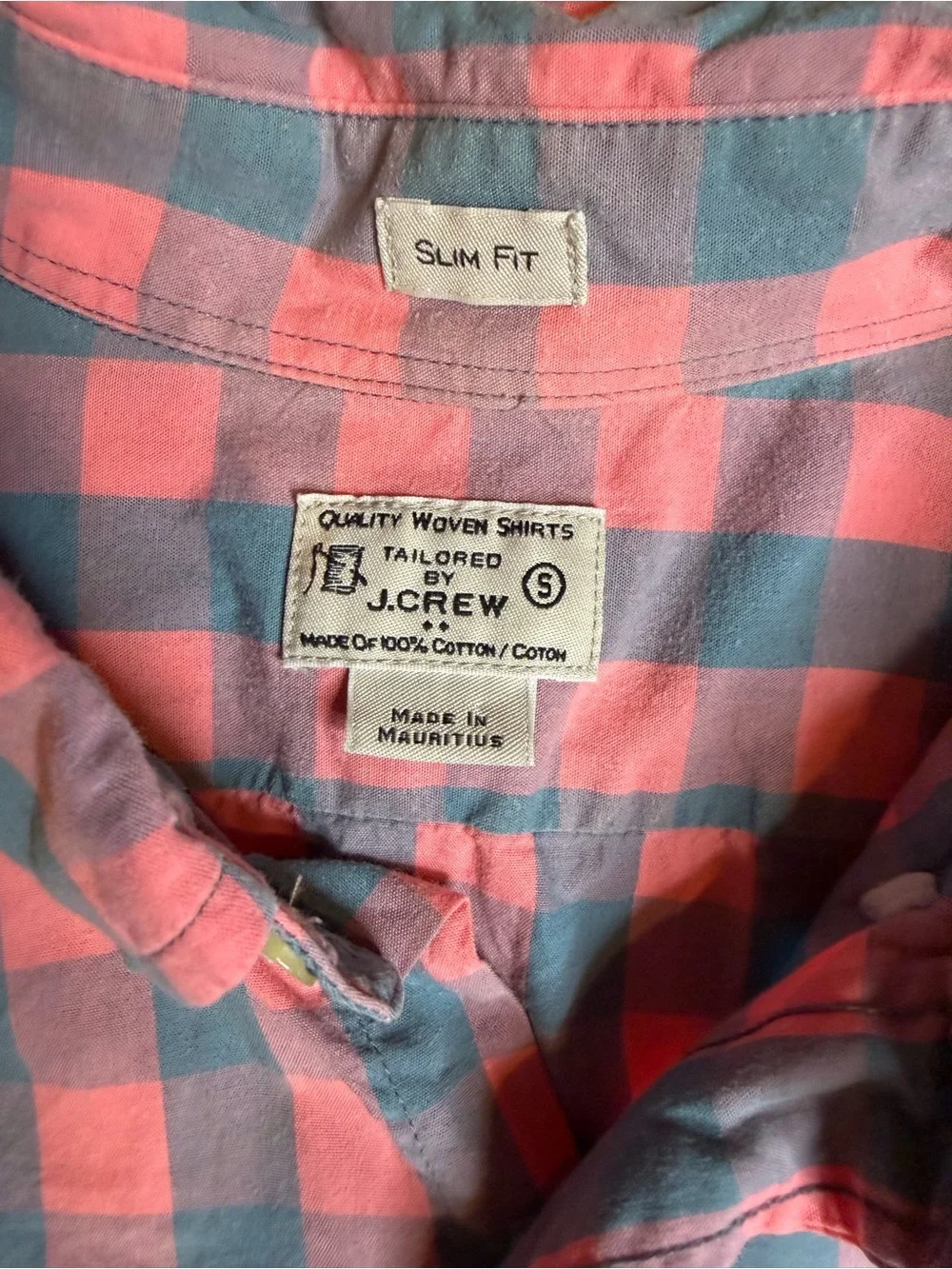 J. Crew Slim Fit Men’s Plaid Button-Down‎ Shirt S